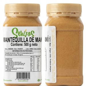 Mantequilla de Maní 500g  -  100% Maní.